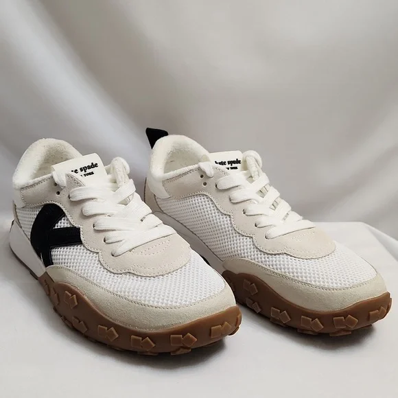 Kate Spade New York K As In Kate Leather Terry Cloth Sneakers (W Size 9) - Picture 2 of 13